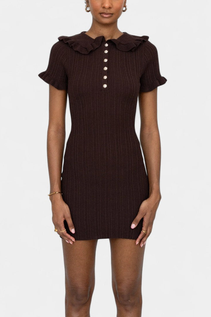 Mallory | Ribbed Collared Knit Dress