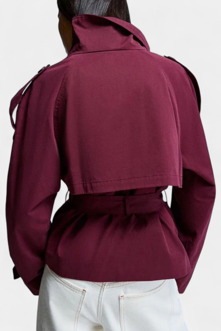 Vivien | High-Collar Belted Trench Coat