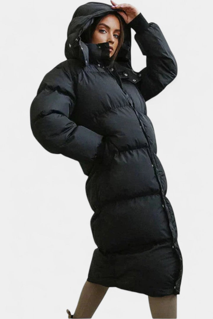Olivia | Longline Hooded Puffer Coat