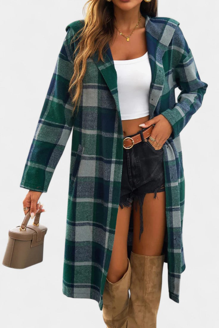 Odile | Hooded Check Jacket