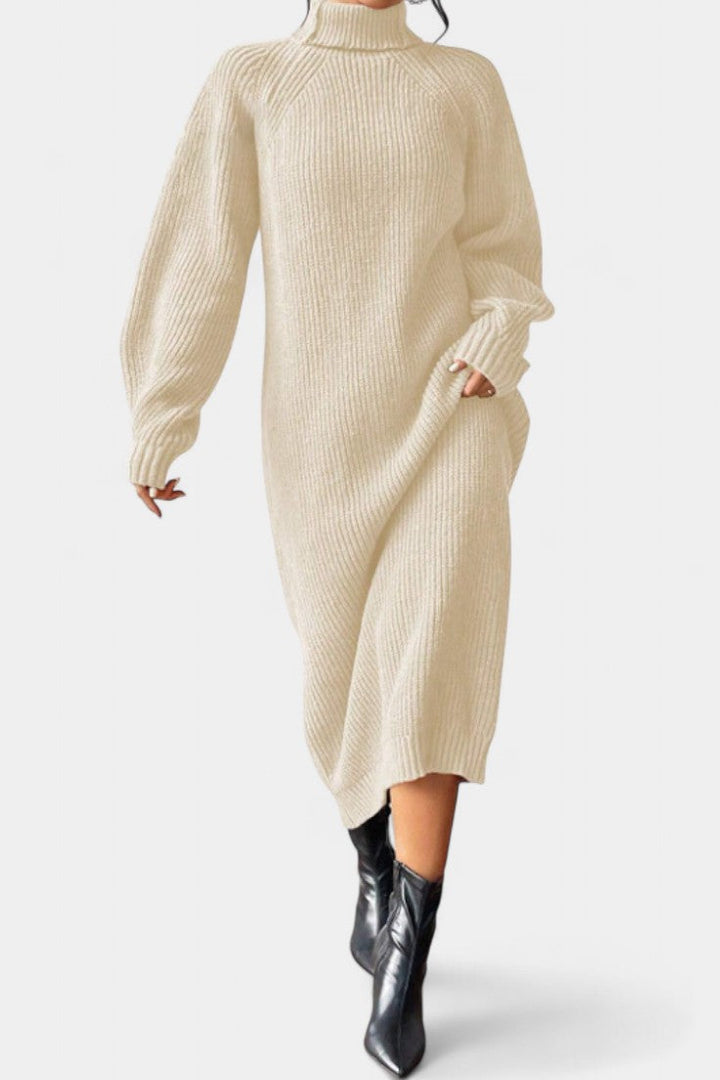 Cordis | Turtleneck Knit Midi Dress