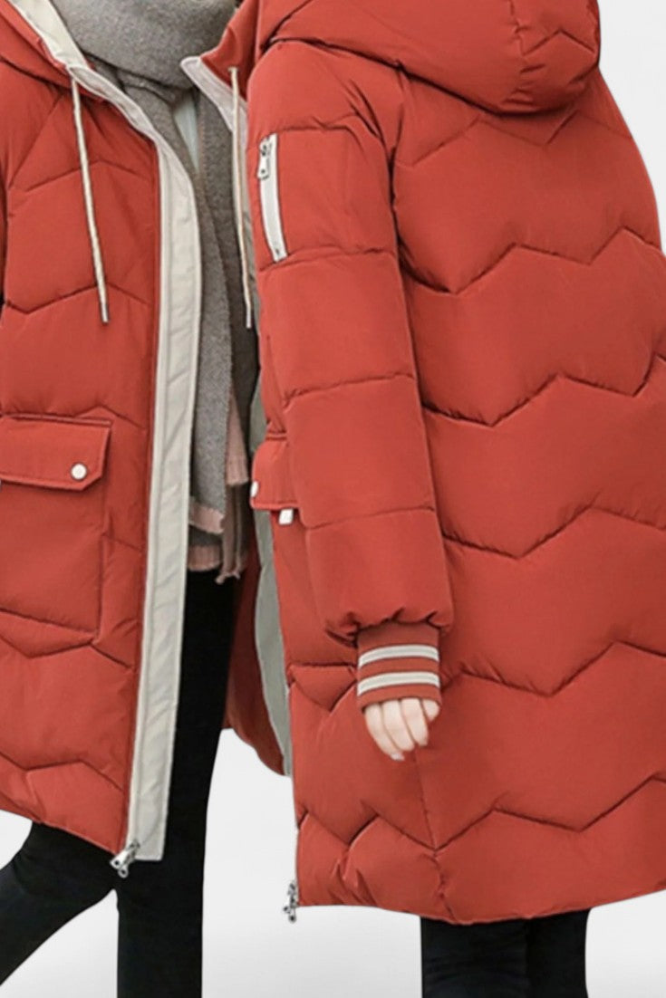 Annika | Hooded Longline Quilted Coat