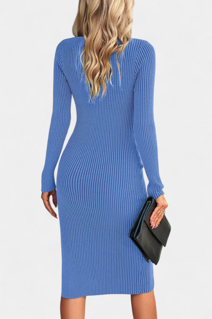 Charlotte | Ribbed Fitted Midi Dress