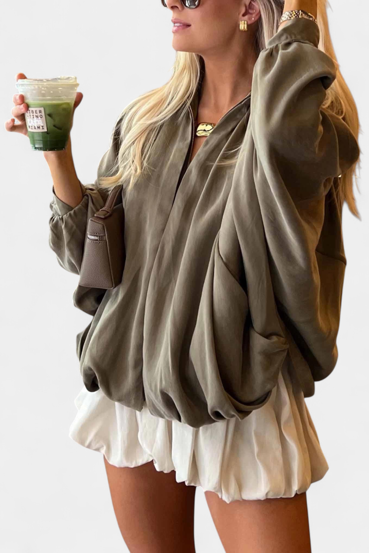 Adele | Draped Puff-Sleeve Blouse