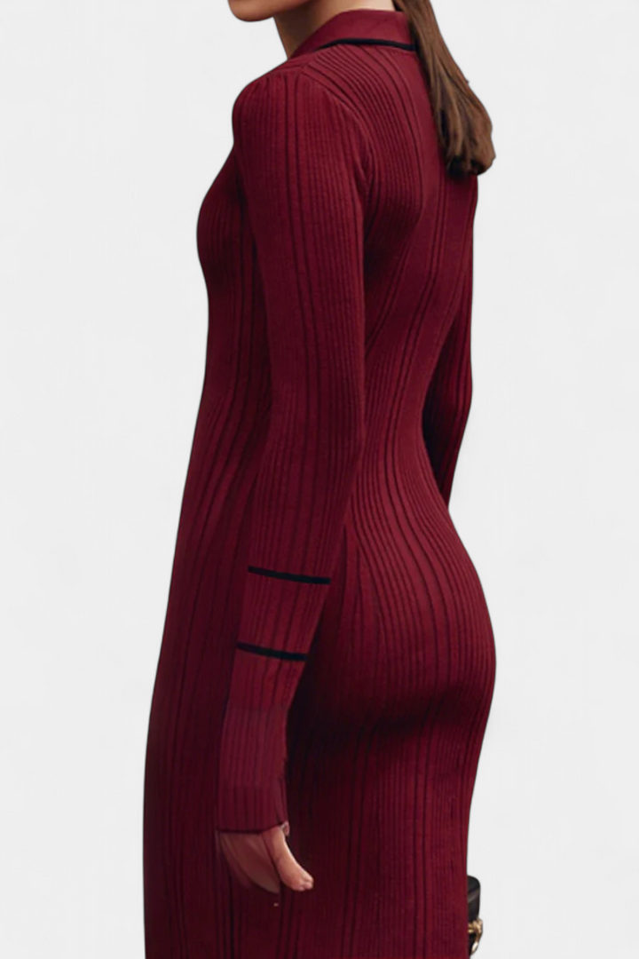 Eleanor | Elegant Ribbed Midi Dress