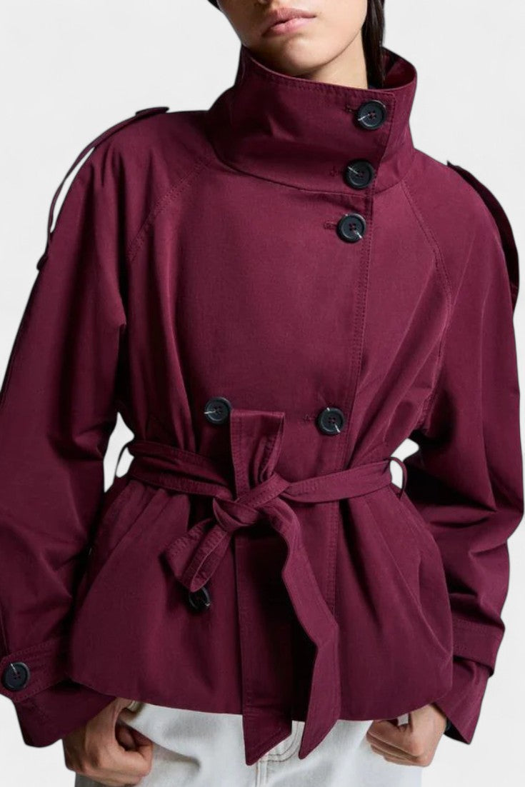 Vivien | High-Collar Belted Trench Coat