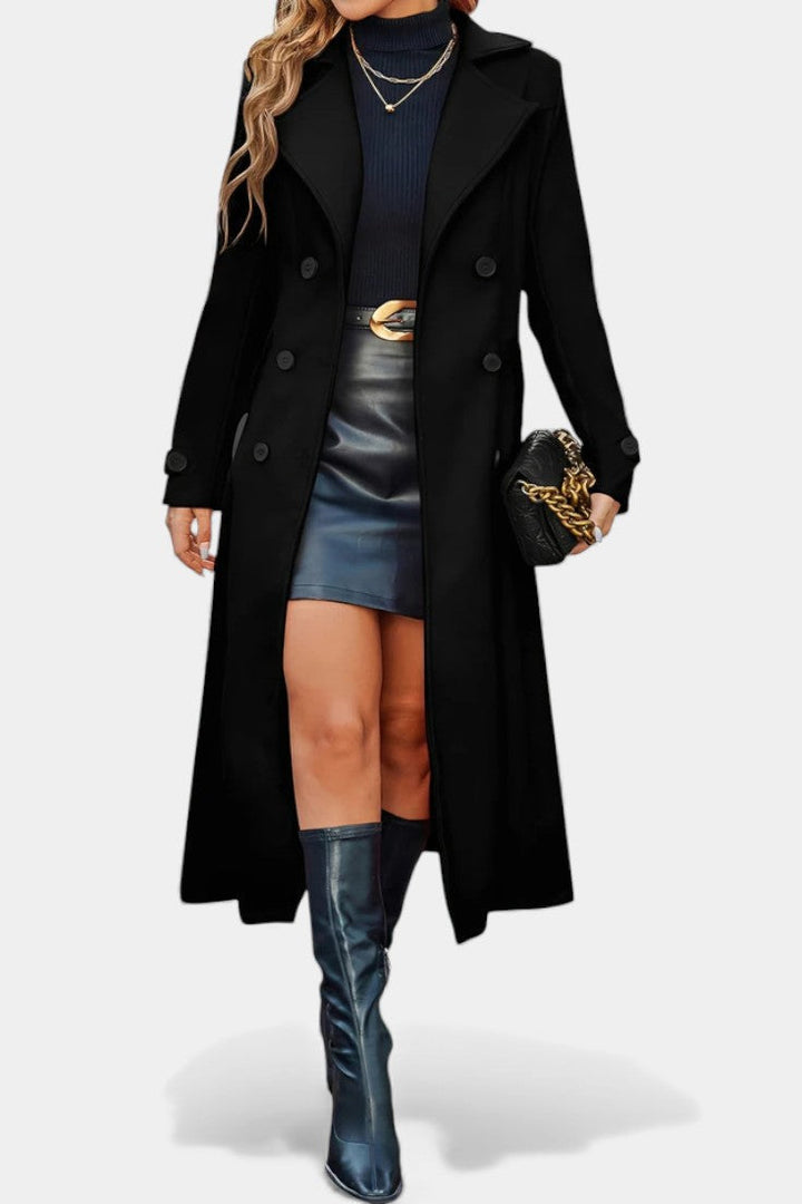 Philippa | Tailored Double-Breasted Long Coat