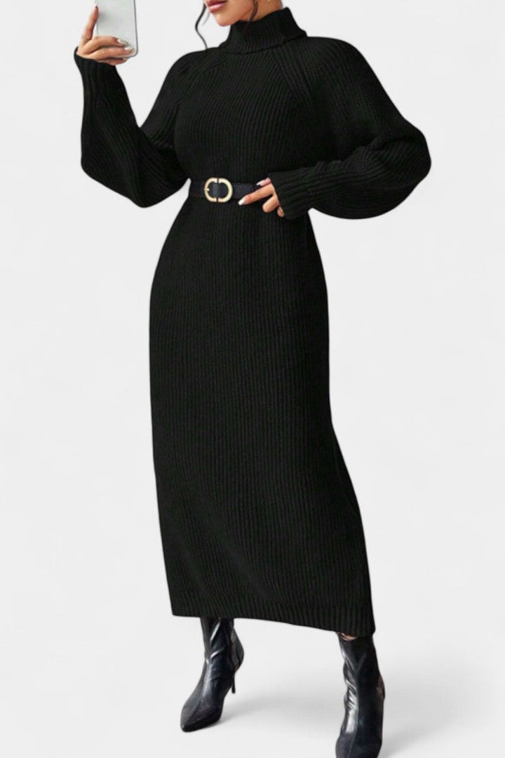 Barbara | Roll-Neck Knitted Midi Dress