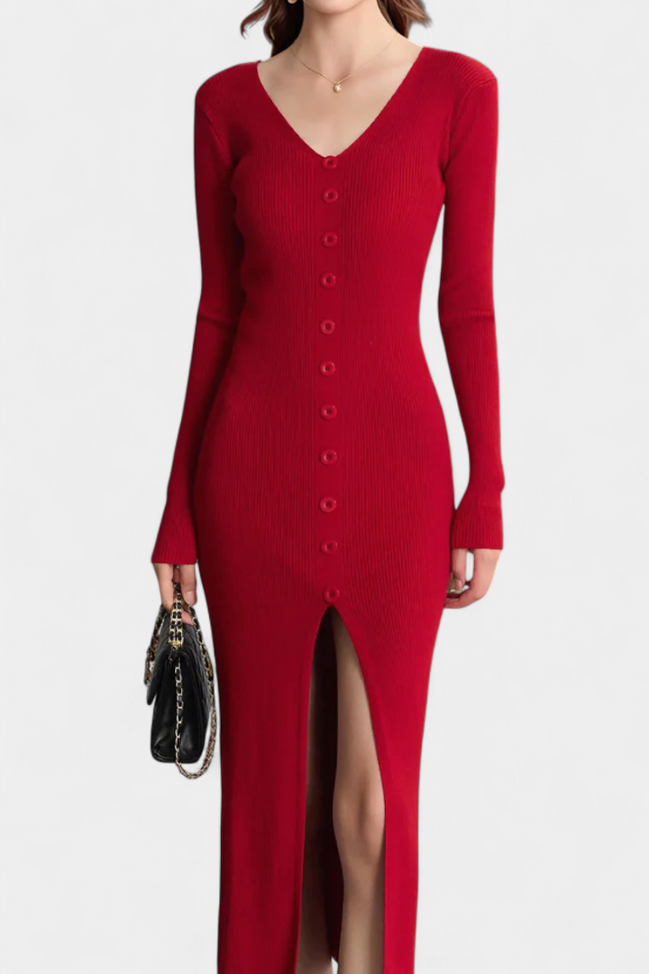 Blythe | Elegant Button-Front Midi Dress