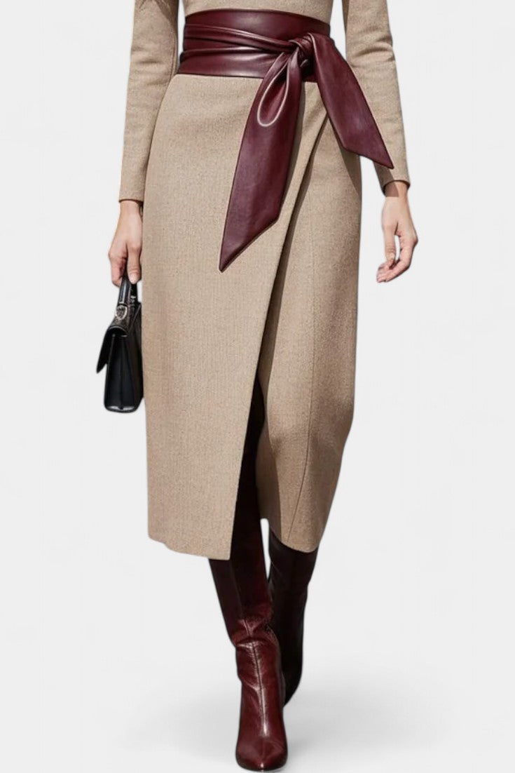 Fleur | Tailored Wrap Midi Skirt
