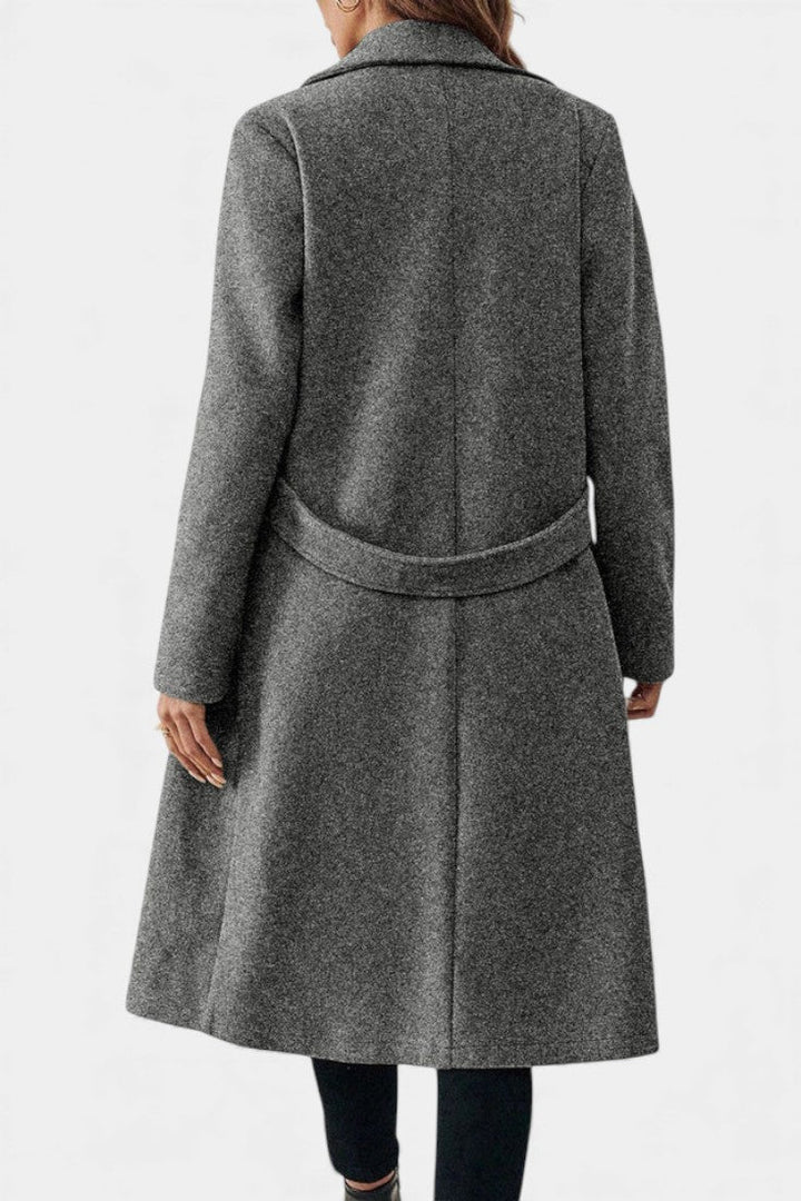 Rowena | Belted Double-Breasted Long Coat
