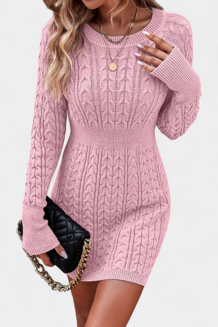 Lisette | Twisted Cable-Knit Fitted Dress