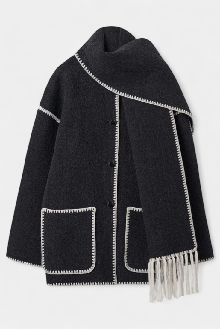 Aurelie | Scarf-Collar Wrap Coat