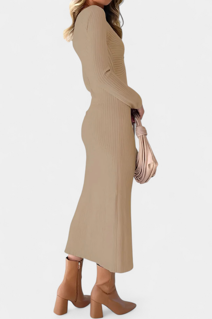 Bethany | Twist-Front Fitted Maxi Dress