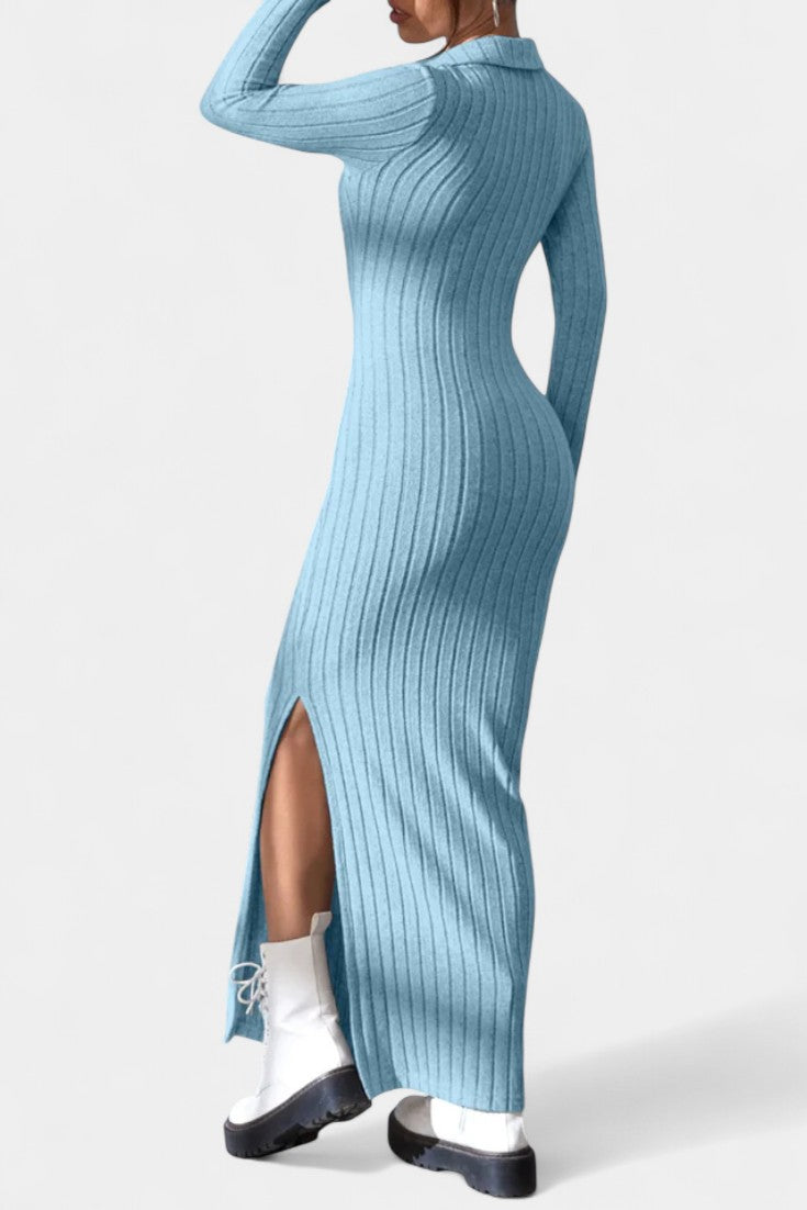 Bridget | Collared Column Maxi Dress