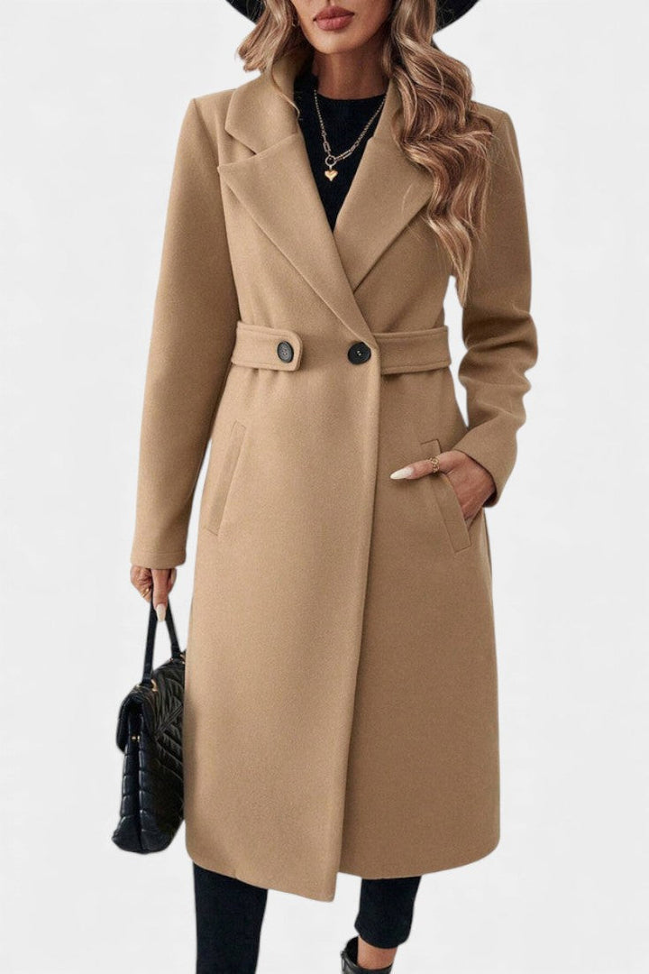 Rowena | Belted Double-Breasted Long Coat