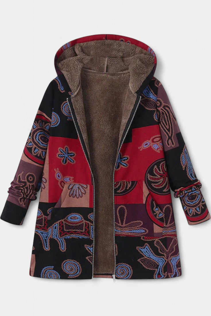 Prudence | Cosy Hooded Patchwork Coat