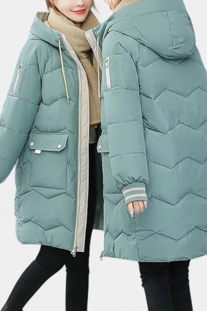 Annika | Hooded Longline Quilted Coat