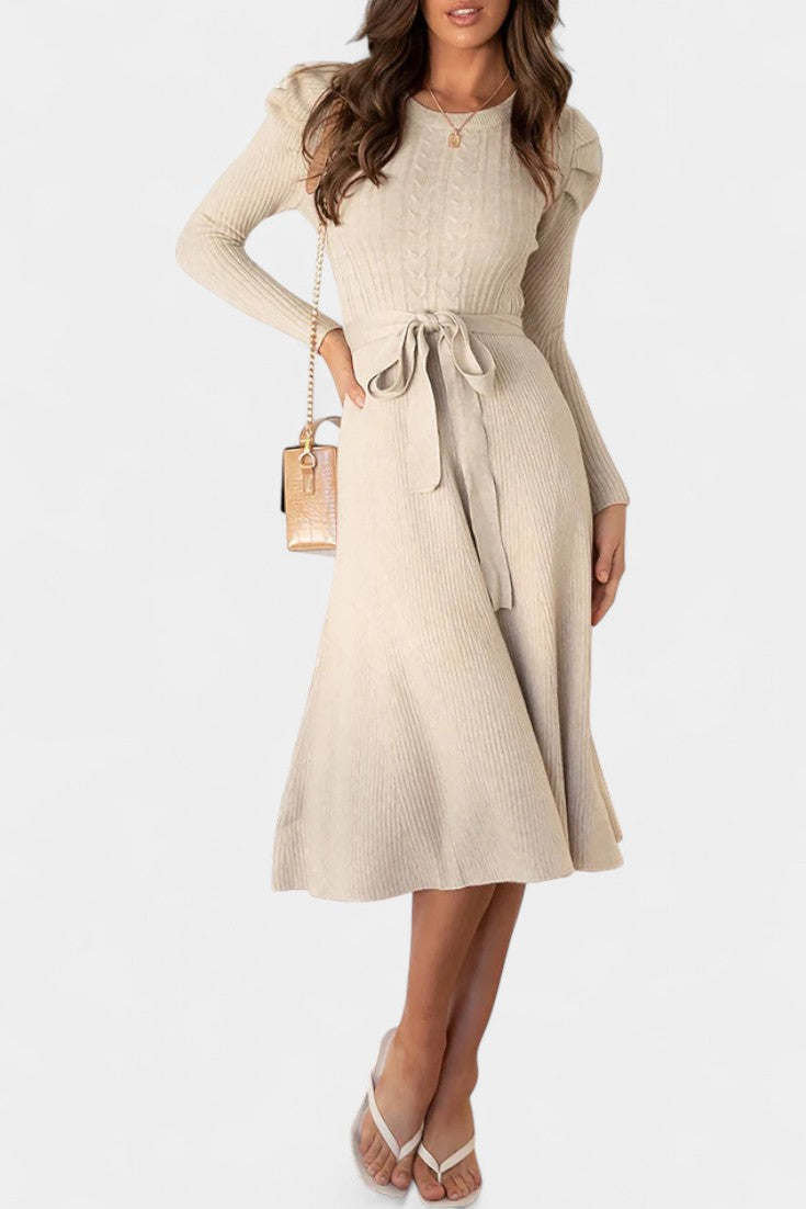 Elspeth | Belted Midi Sweater Dress