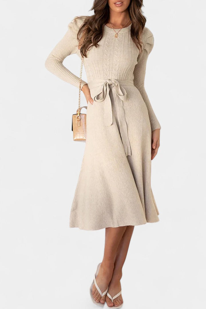 Elspeth | Belted Midi Sweater Dress