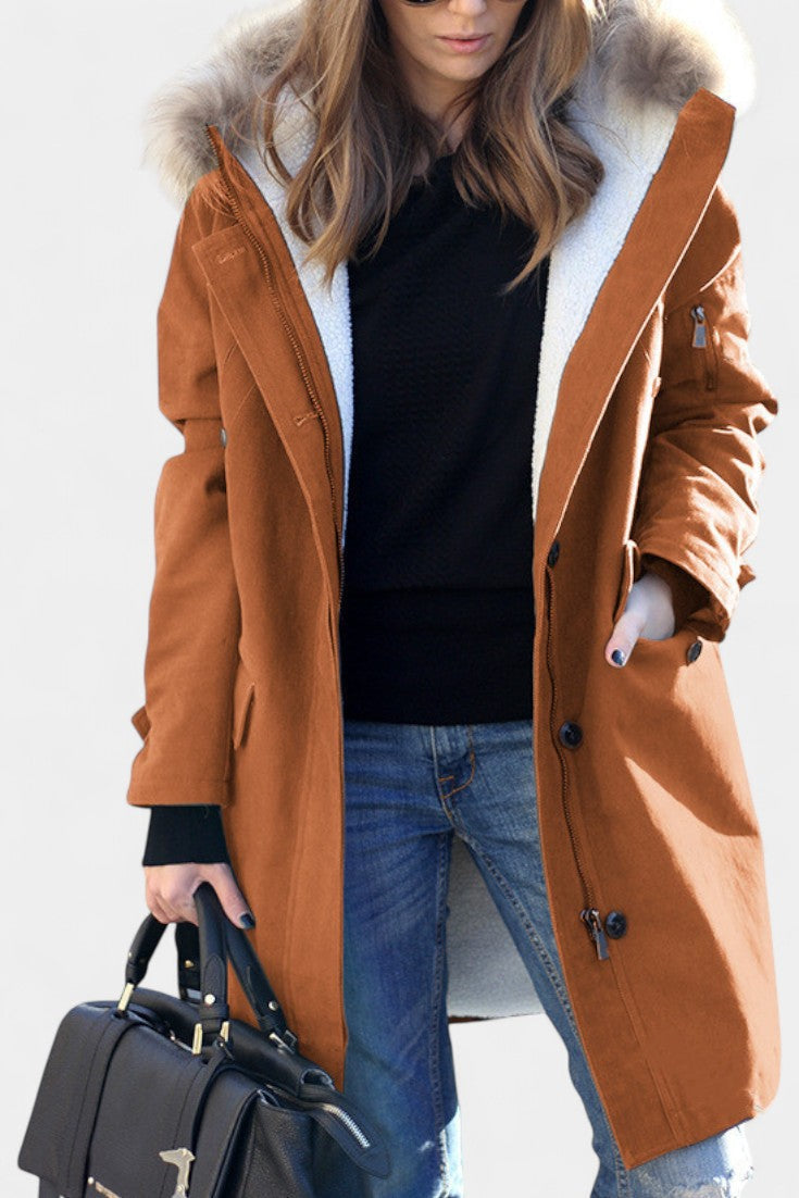 Kathryn | Cosy Hooded Mid-Length Parka