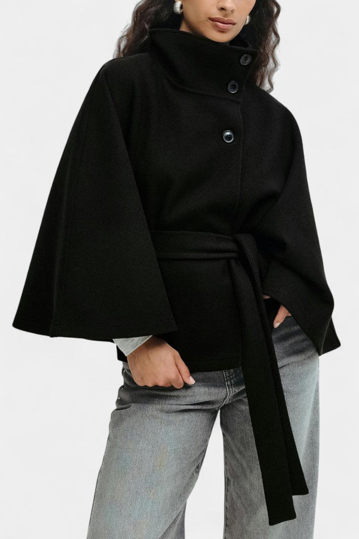 Delilah | High-Collar Belted Cape