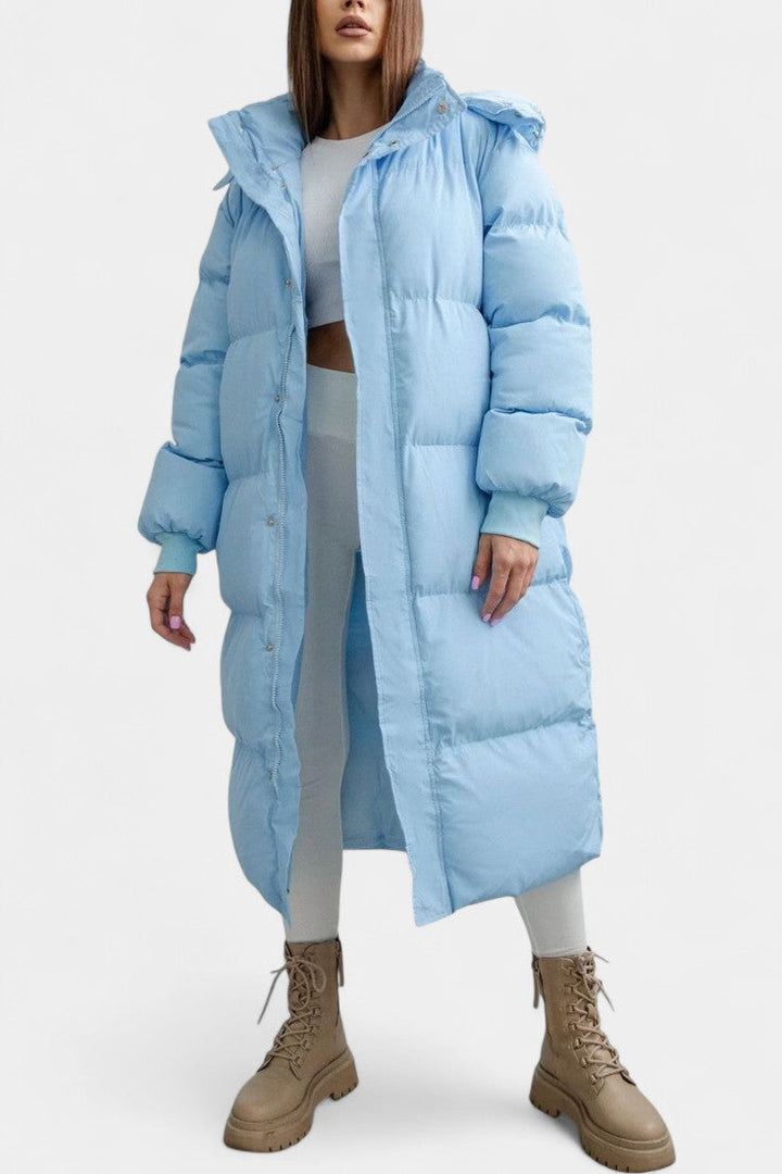 Olivia | Longline Hooded Puffer Coat