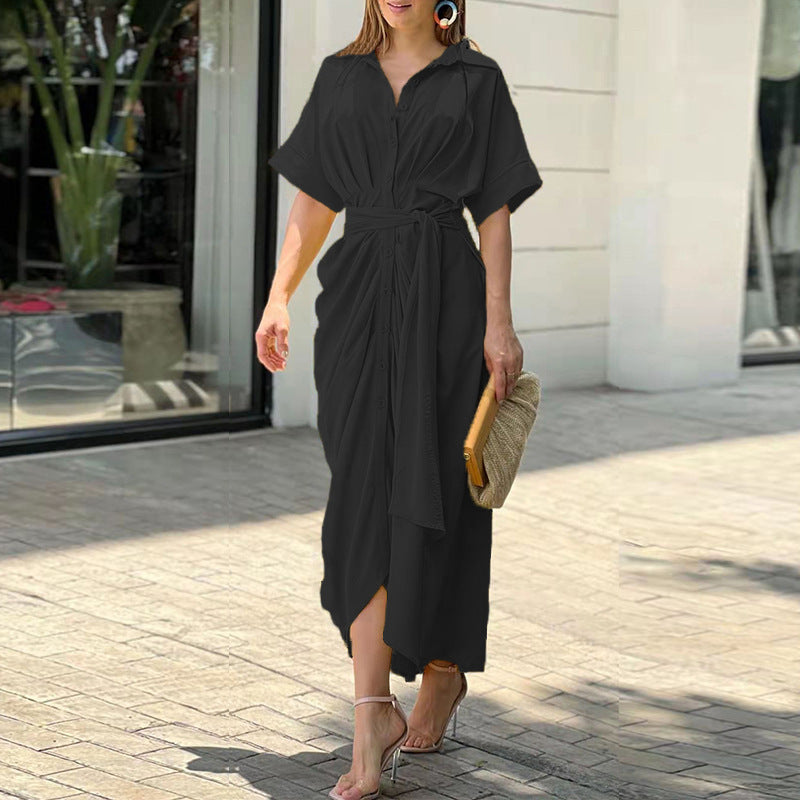 Patricia | Elegant Belted Shirt Dress