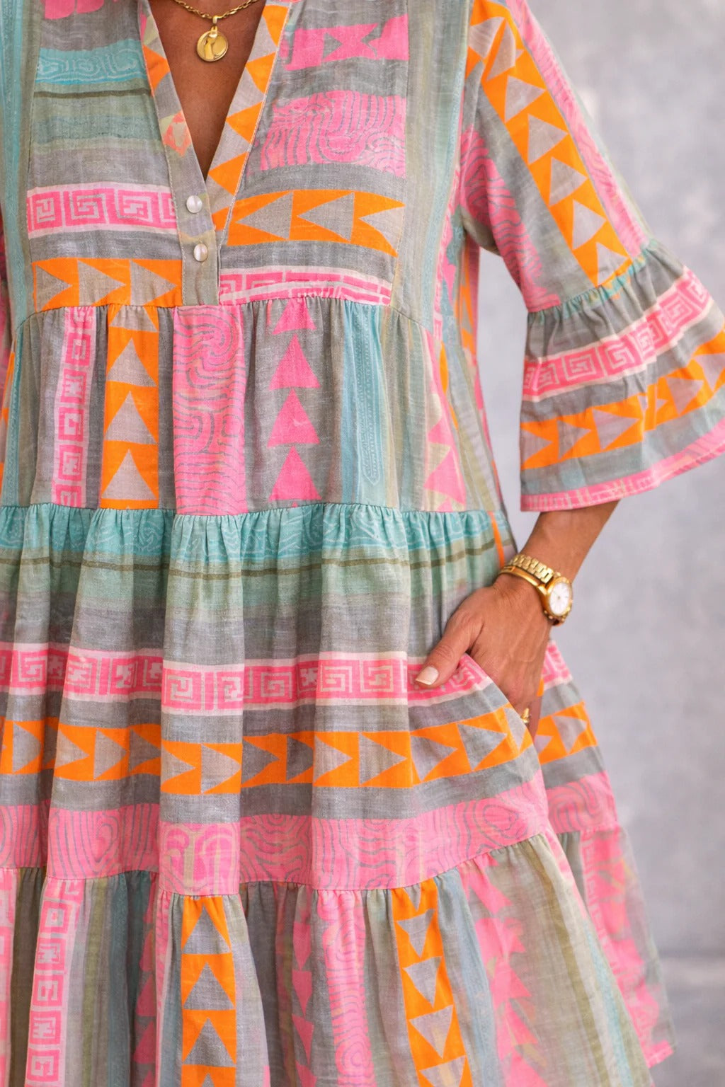 Delphi | Patterned Flowing Midi Dress