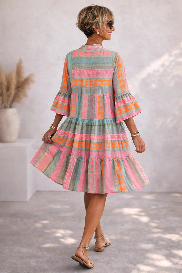 Delphi | Patterned Flowing Midi Dress