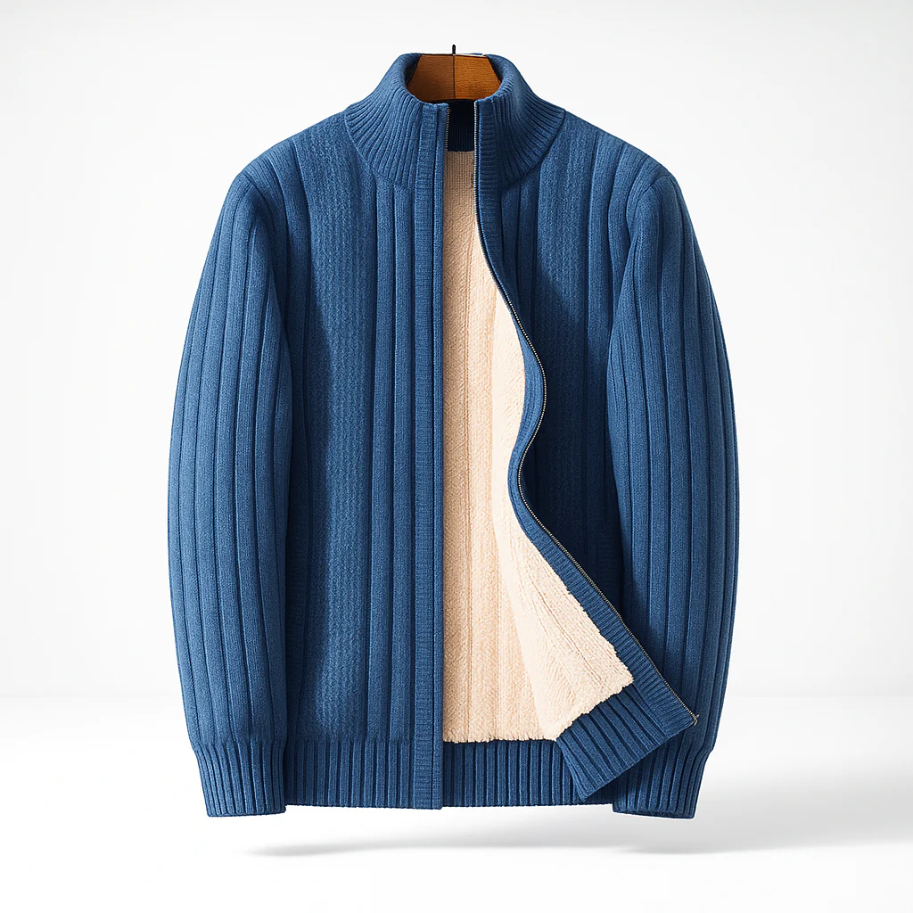 Harvey | Ribbed Full-Zip Cardigan