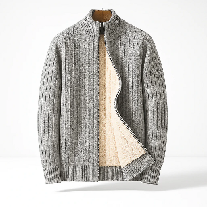 Harvey | Ribbed Full-Zip Cardigan