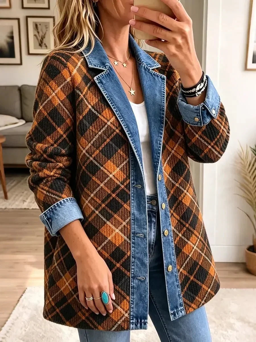 Lenora | Plaid Contrast Jacket