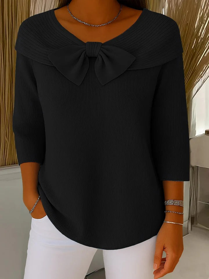 Blythe | Bow-Detail Round Neck Top