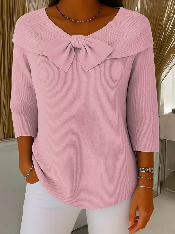 Blythe | Bow-Detail Round Neck Top