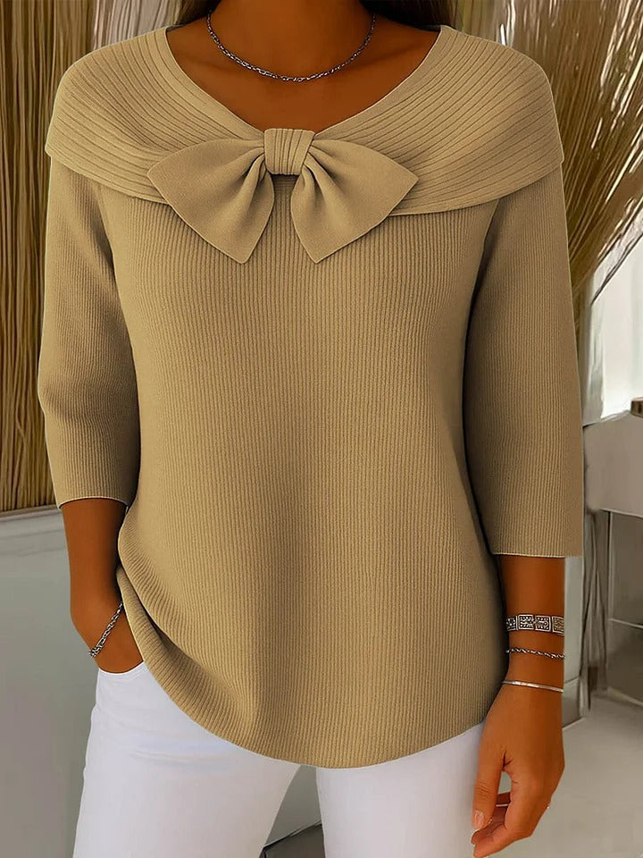 Blythe | Bow-Detail Round Neck Top