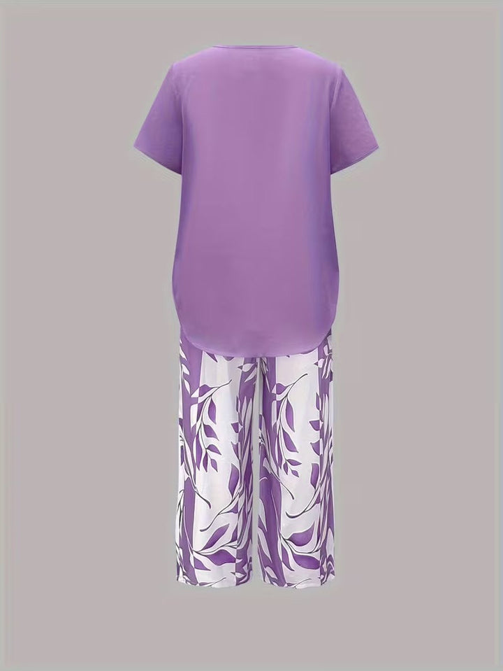 Felicity | Relaxed Leaf-Print Two-Piece Set