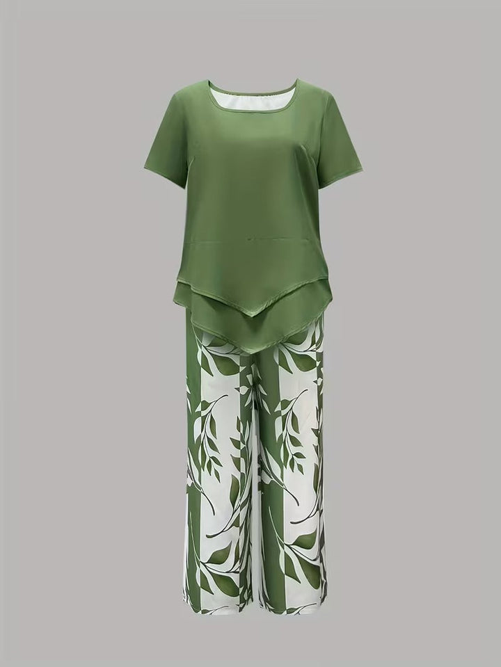 Felicity | Relaxed Leaf-Print Two-Piece Set