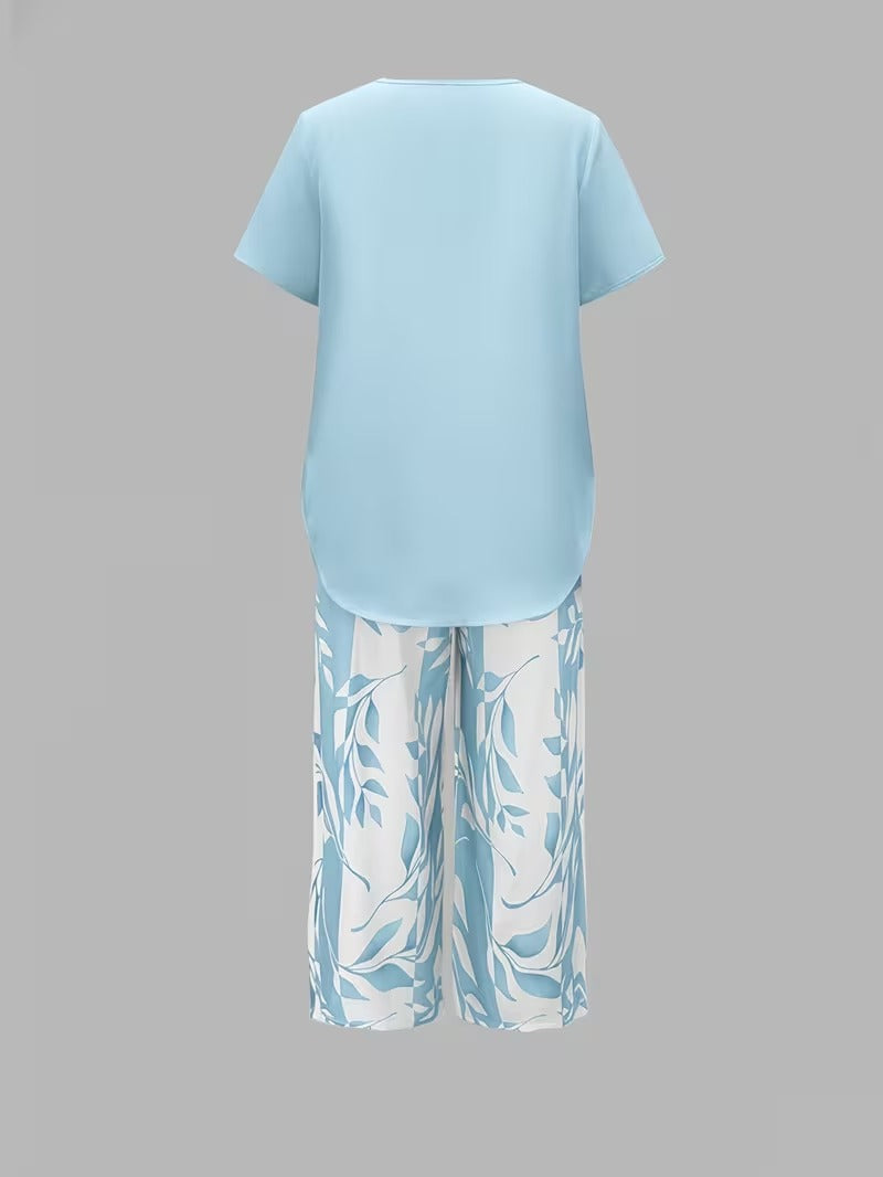 Felicity | Relaxed Leaf-Print Two-Piece Set