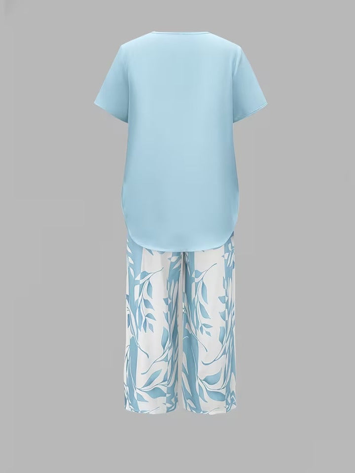 Felicity | Relaxed Leaf-Print Two-Piece Set