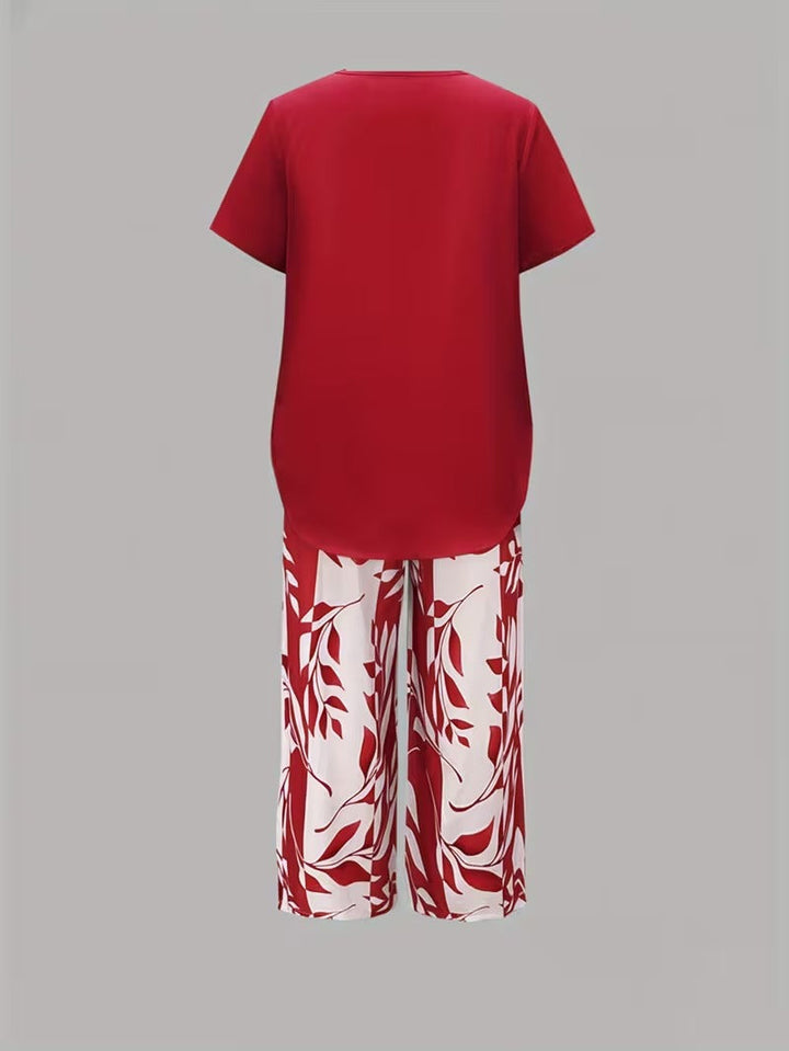 Felicity | Relaxed Leaf-Print Two-Piece Set