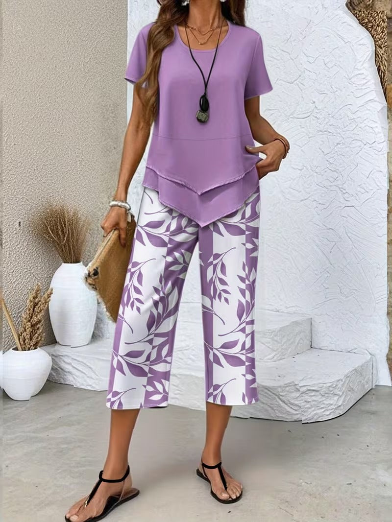 Felicity | Relaxed Leaf-Print Two-Piece Set