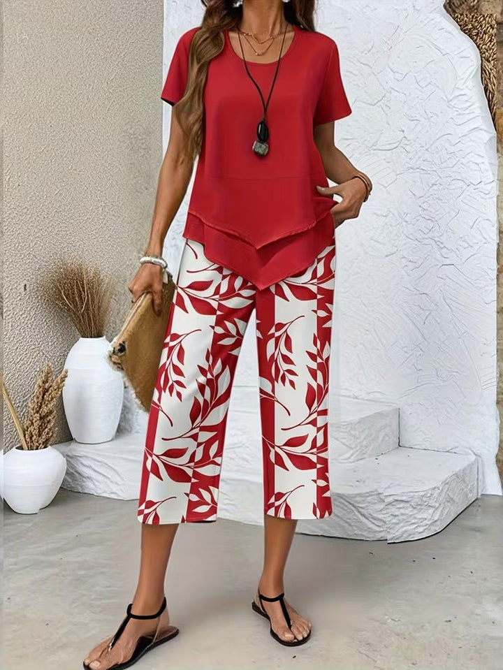 Felicity | Relaxed Leaf-Print Two-Piece Set