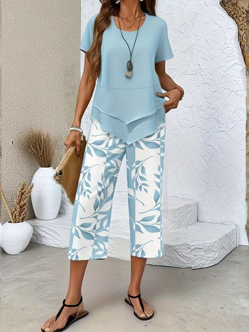 Felicity | Relaxed Leaf-Print Two-Piece Set