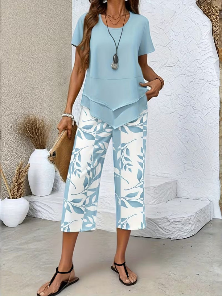Felicity | Relaxed Leaf-Print Two-Piece Set