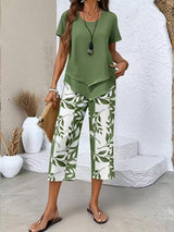 Felicity | Relaxed Leaf-Print Two-Piece Set