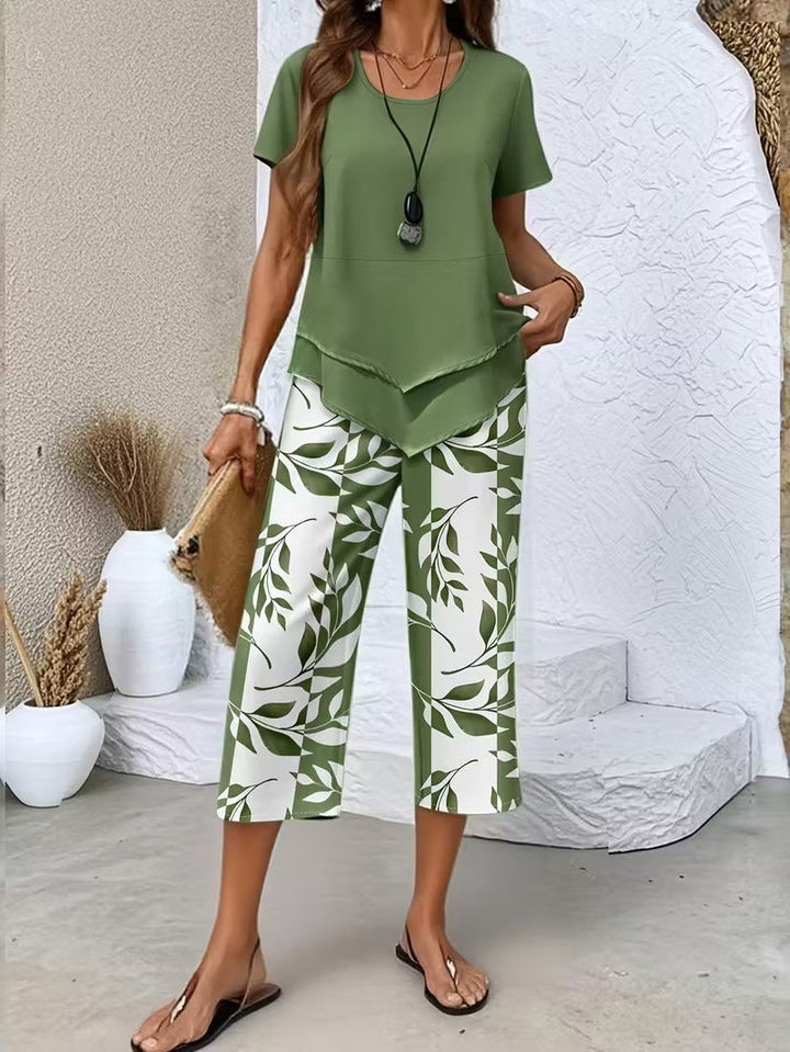 Felicity | Relaxed Leaf-Print Two-Piece Set