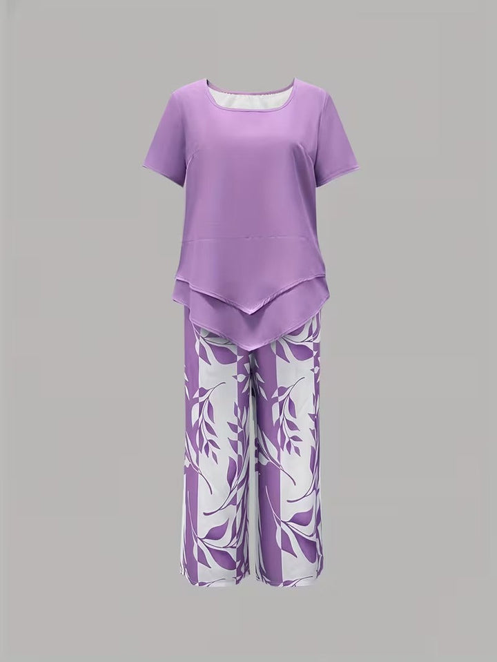 Felicity | Relaxed Leaf-Print Two-Piece Set
