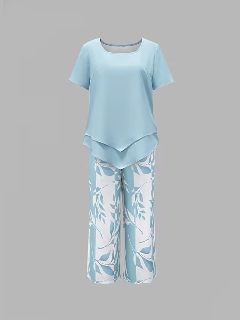 Felicity | Relaxed Leaf-Print Two-Piece Set