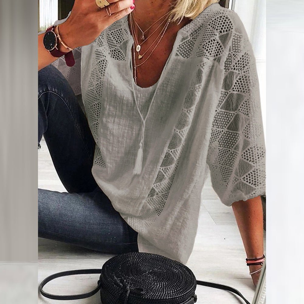 Gloria | Openwork Boho Blouse